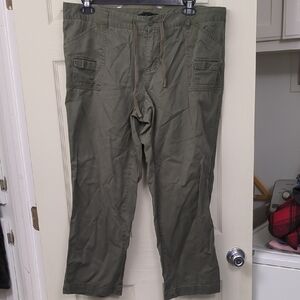 Venezia Olive Cargo Drawstring Pants